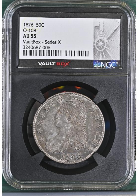 1826 50C O-108 NGC AU55 FRONT