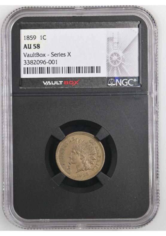 1859 1C NGC AU58 FRONT