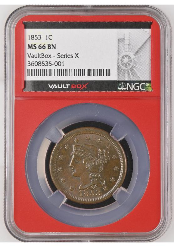 1853 1C NGC MS66BN FRONT
