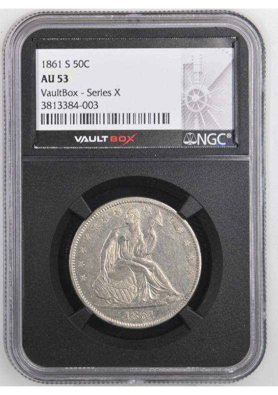 1861-S 50C NGC AU53 FRONT