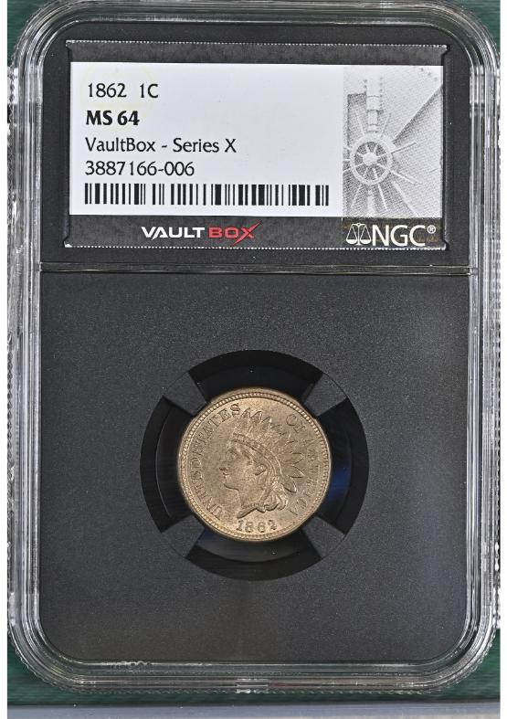 1862 1C NGC MS64 FRONT