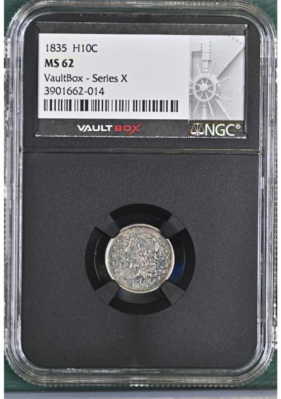 1835 H10C NGC MS62 FRONT