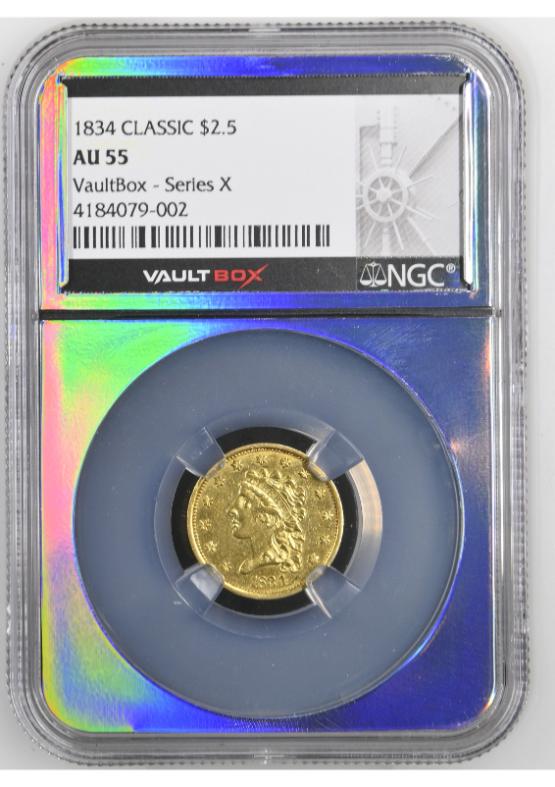 1834 CLASSIC G$2.5 NGC AU55 FRONT