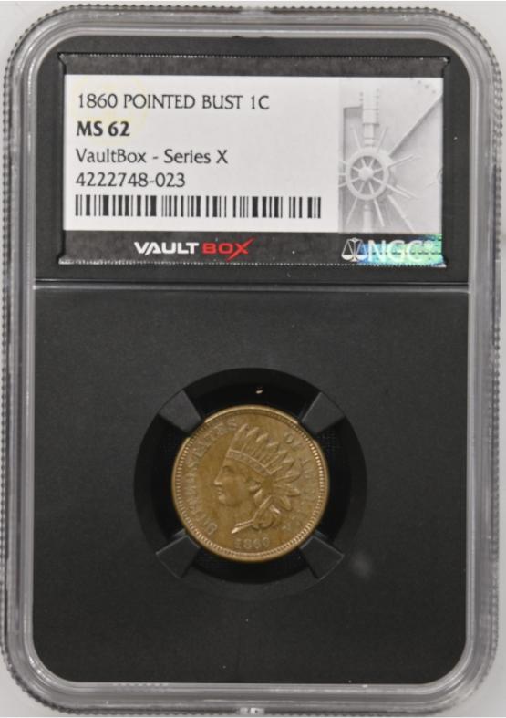 1860 POINTED BUST 1C NGC MS62 FRONT