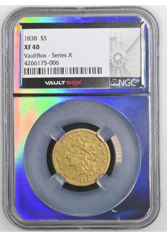 1838 G$5 NGC XF40 FRONT