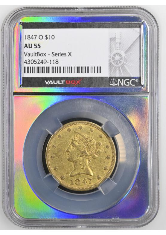 1847-O G$10 NGC AU55 FRONT