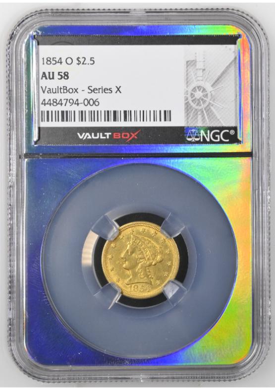 1854-O G$2.5 NGC AU58 FRONT