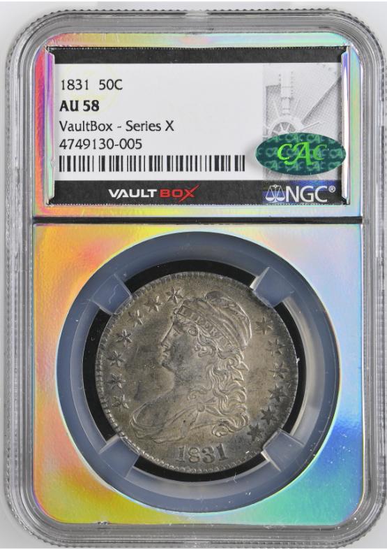 1831 50C NGC AU58 CAC FRONT