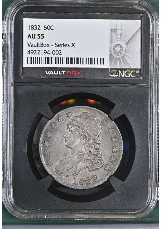 1832 50C NGC AU55 FRONT