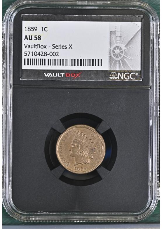 1859 1C NGC AU58 FRONT