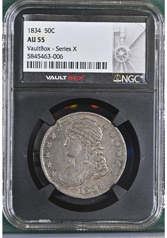 1834 50C NGC AU55 FRONT
