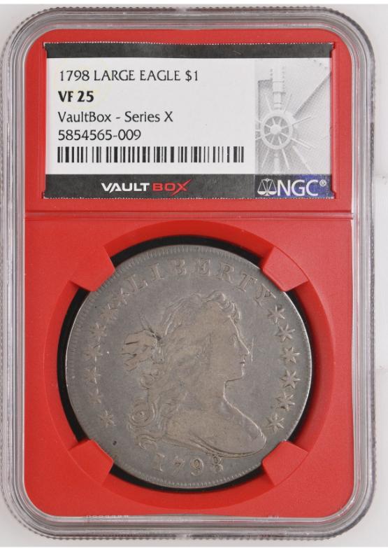 1798 LARGE EAGLE $1 NGC VF25 FRONT