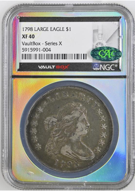 1798 LARGE EAGLE $1 NGC XF40 CAC FRONT