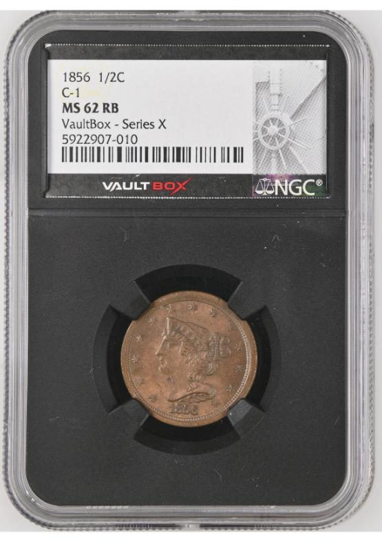 1856 1/2C C-1 NGC MS62RB FRONT