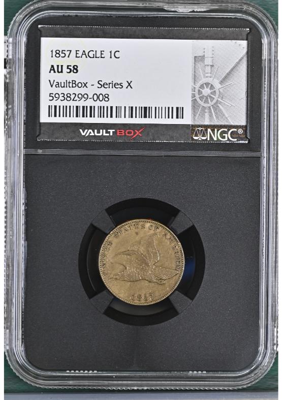 1857 EAGLE 1C NGC AU58 FRONT