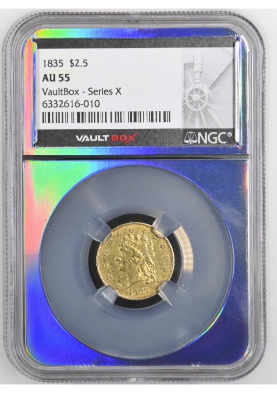 1835 G$2.5 NGC AU55 FRONT