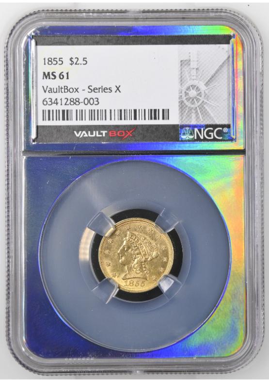 1855 G$2.5 NGC MS61 FRONT