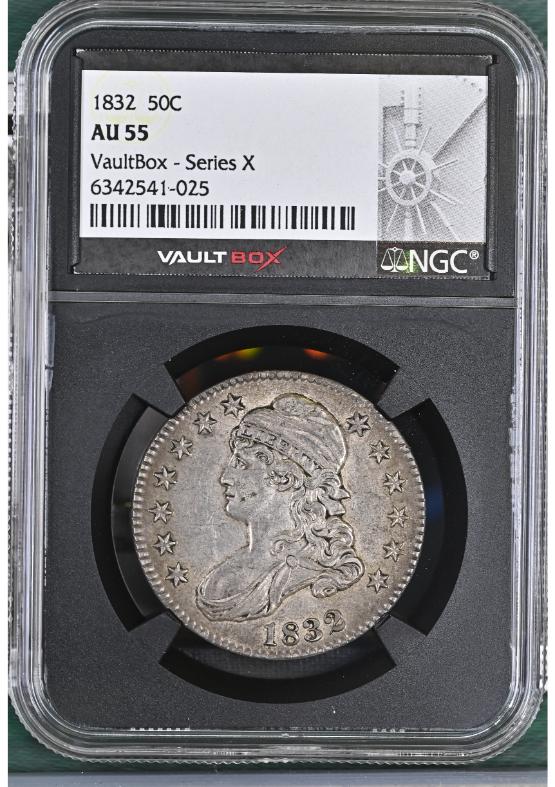 1832 50C NGC AU55 FRONT
