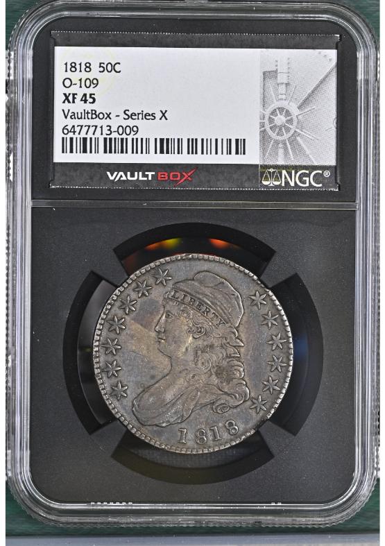 1818 50C O-109 NGC XF45 FRONT