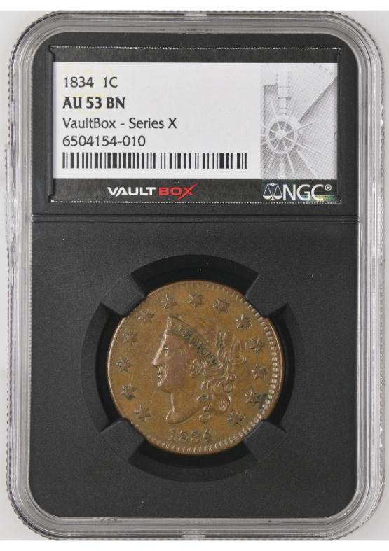 1834 1C NGC AU53BN FRONT