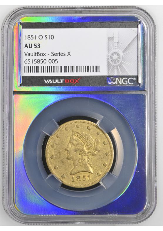 1851-O G$10 NGC AU53 FRONT