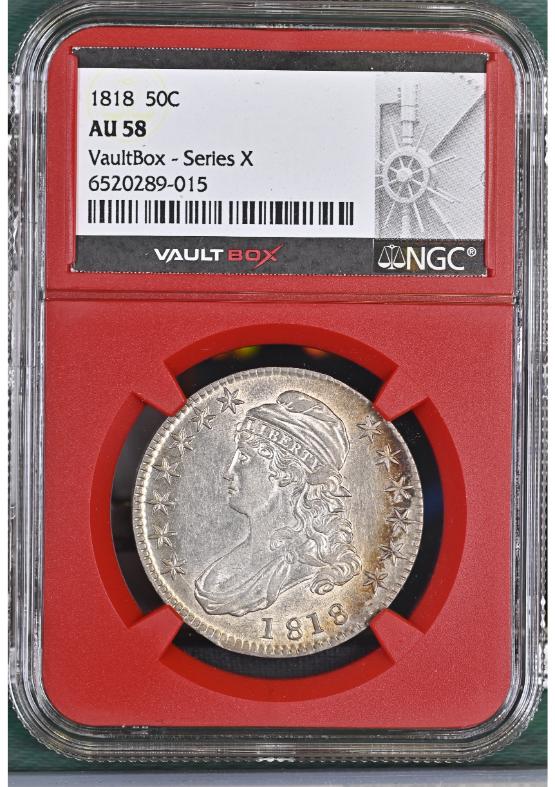 1818 50C NGC AU58 FRONT