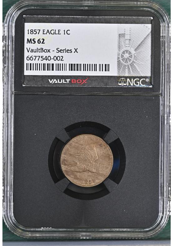 1857 EAGLE 1C NGC MS62 FRONT
