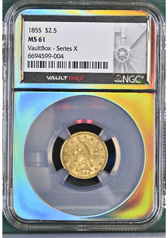 1855 G$2.5 NGC MS61 FRONT
