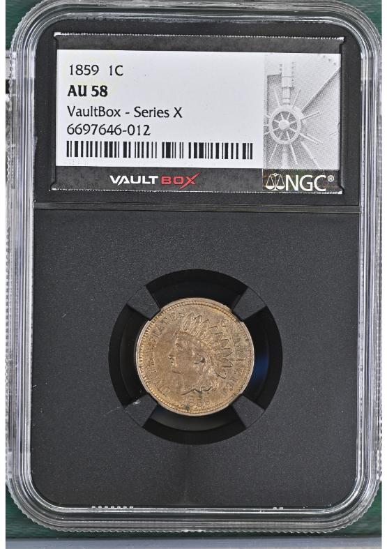 1859 1C NGC AU58 FRONT