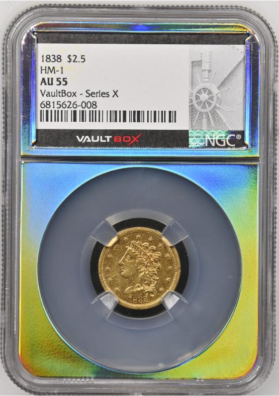 1838 G$2.5 HM-1 NGC AU55 FRONT