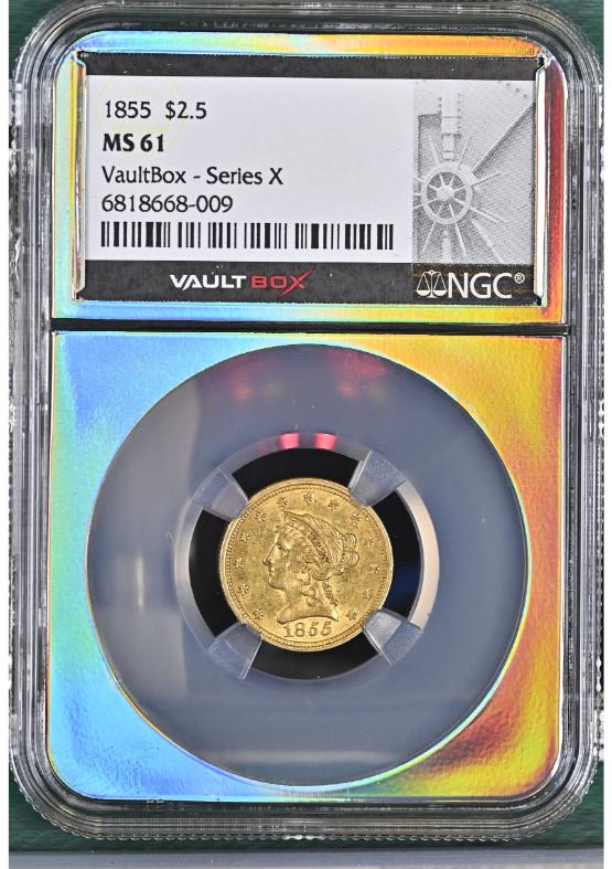 1855 G$2.5 NGC MS61 FRONT