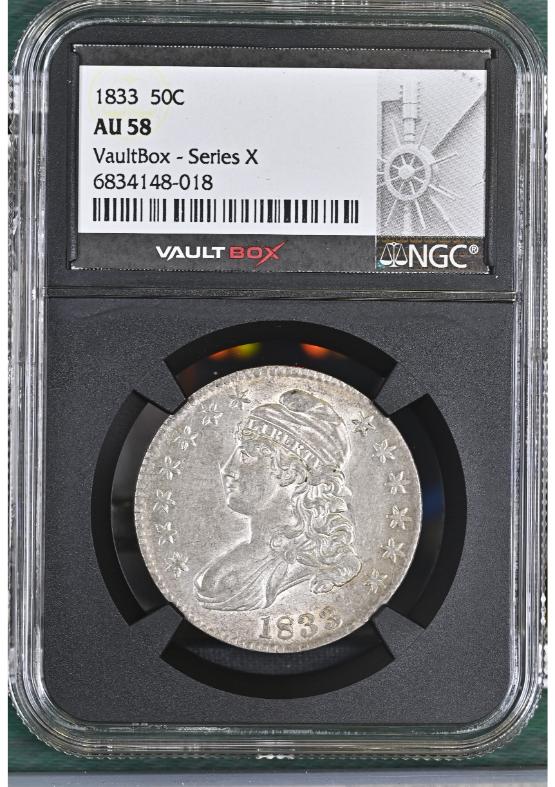 1833 50C NGC AU58 FRONT