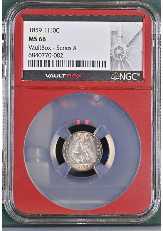 1859 H10C NGC MS66 FRONT