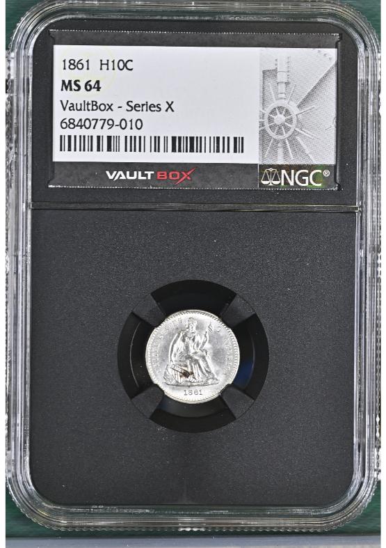1861 H10C NGC MS64 FRONT