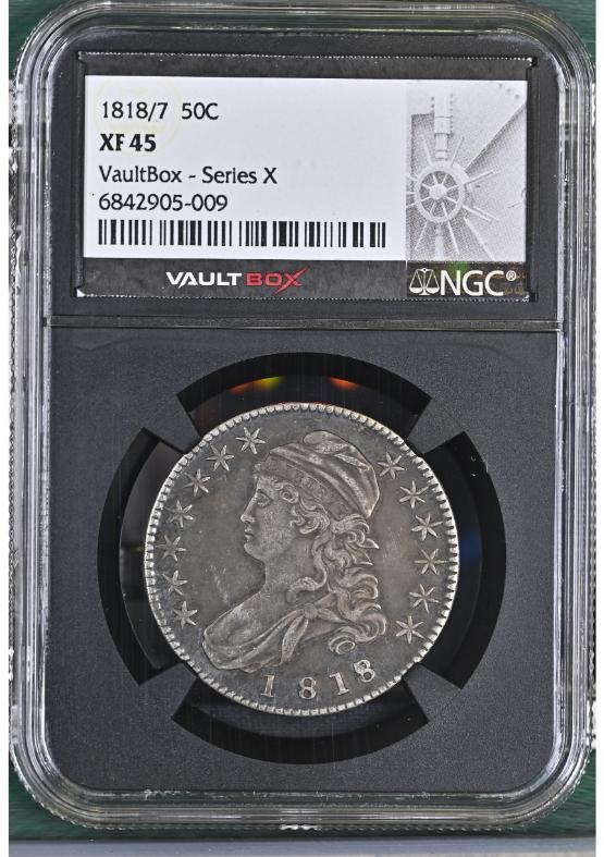 1818/7 50C NGC XF45 FRONT