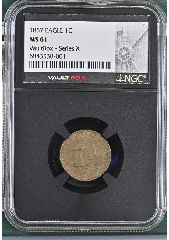 1857 EAGLE 1C NGC MS61 FRONT