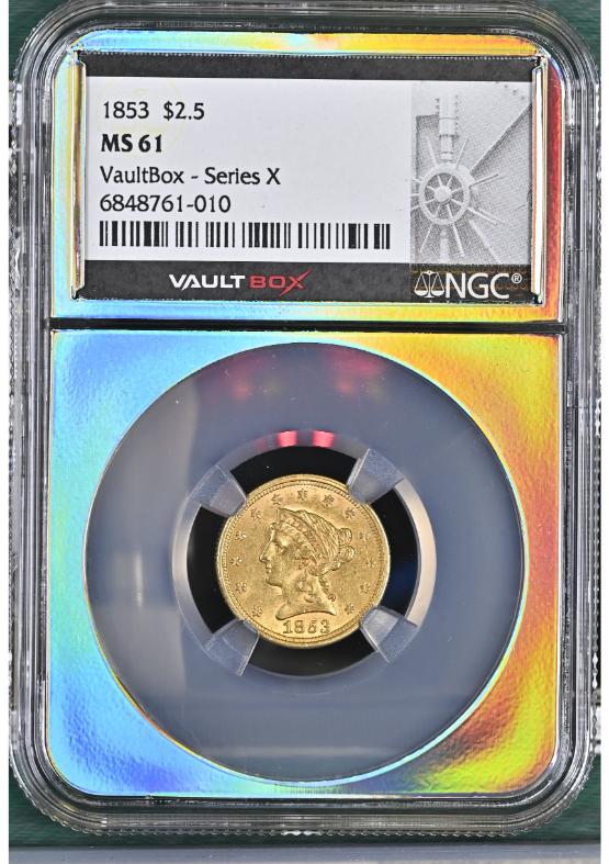 1853 G$2.5 NGC MS61 FRONT
