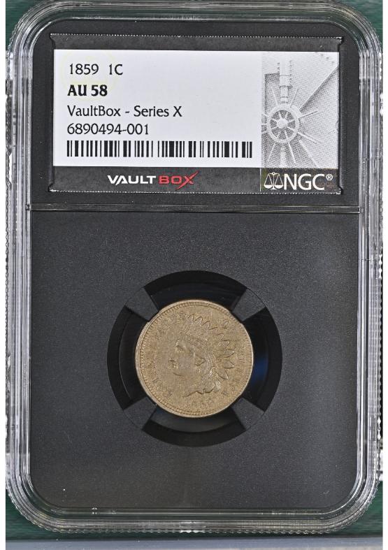 1859 1C NGC AU58 FRONT