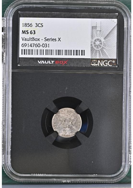 1856 3CS NGC MS63 FRONT