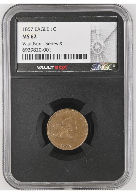 1857 EAGLE 1C NGC MS62 FRONT