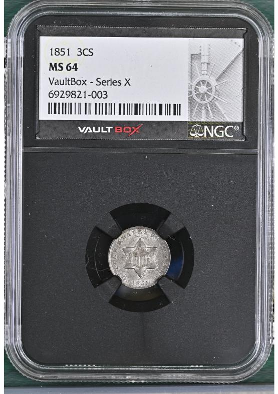1851 3CS NGC MS64 FRONT