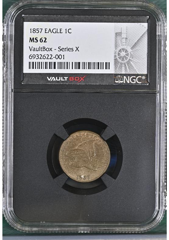 1857 EAGLE 1C NGC MS62 FRONT