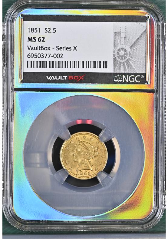 1851 G$2.5 NGC MS62 FRONT