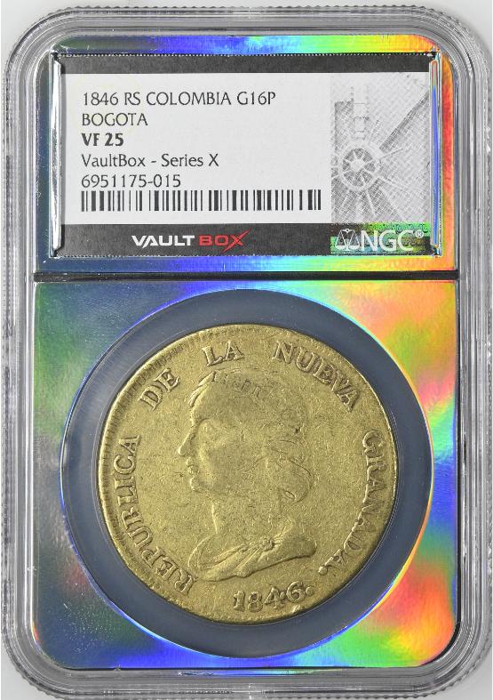 1846 RS COLOMBIA G16P BOGOTA NGC VF25 FRONT