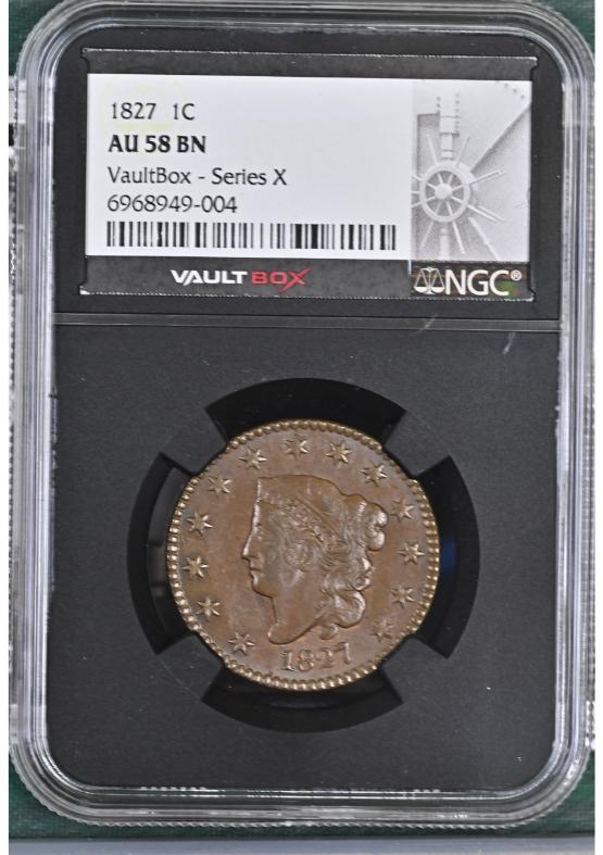 1827 1C NGC AU58BN FRONT