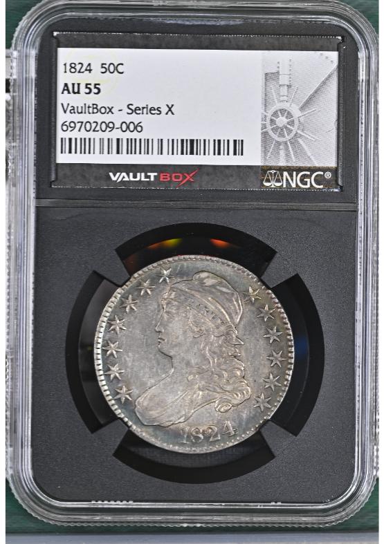 1824 50C NGC AU55 FRONT