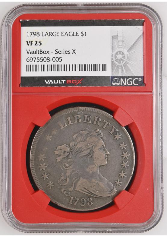 1798 LARGE EAGLE $1 NGC VF25 FRONT