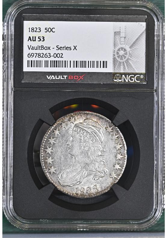 1823 50C NGC AU53 FRONT
