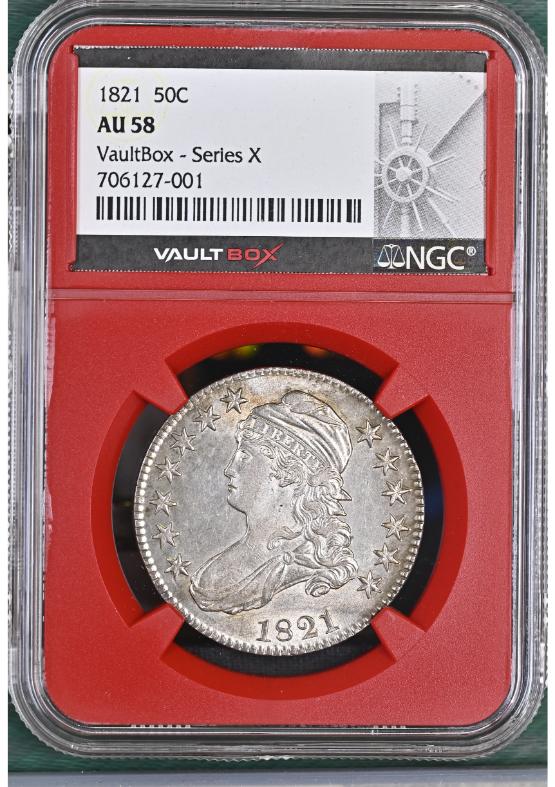 1821 50C NGC AU58 FRONT