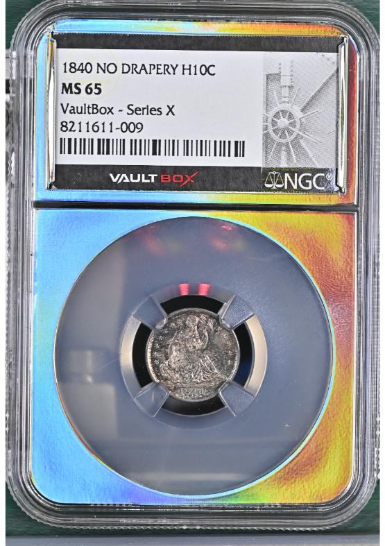 1840 NO DRAPERY H10C NGC MS65 Toner FRONT
